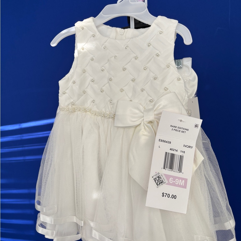 Rare Editions Ivory Baby Dress